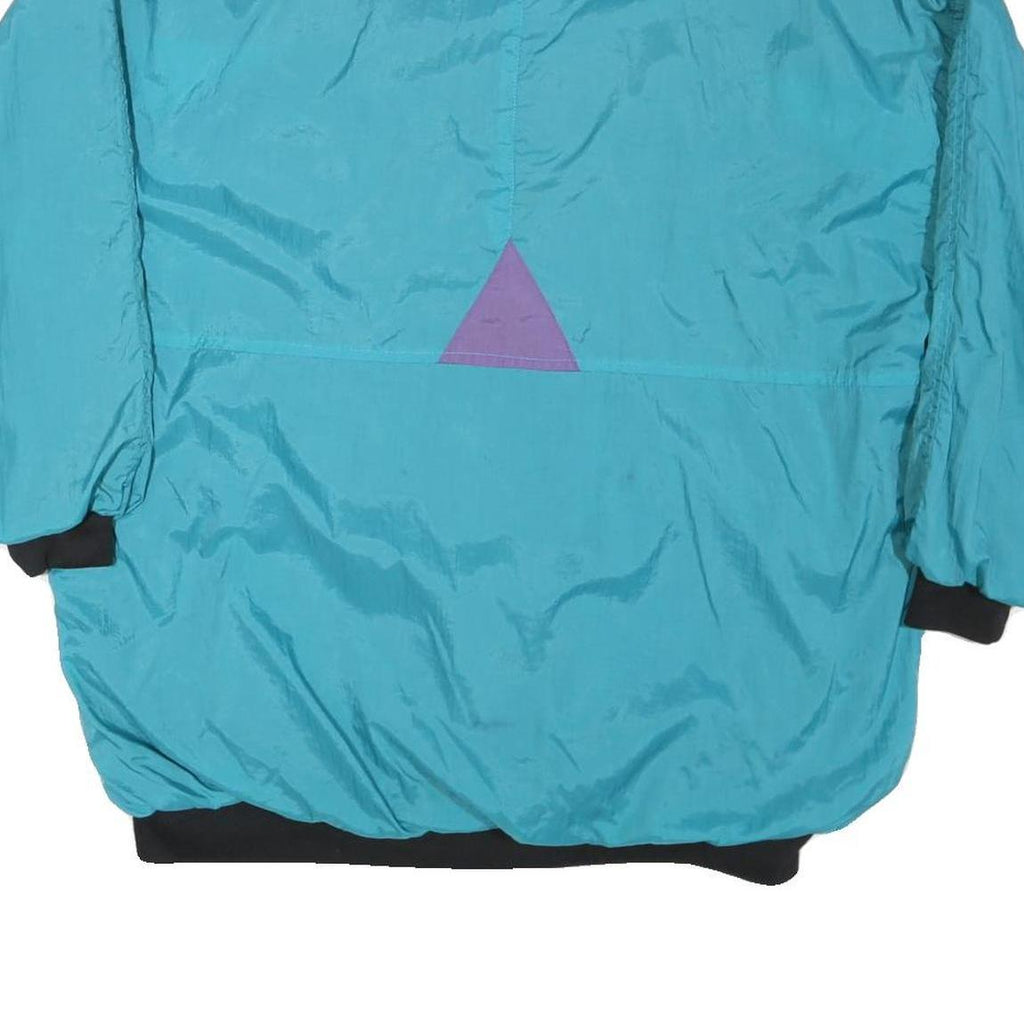 Womens Blue & Purple Nylon Button Jacket L Plain Size L Lightweight Retro