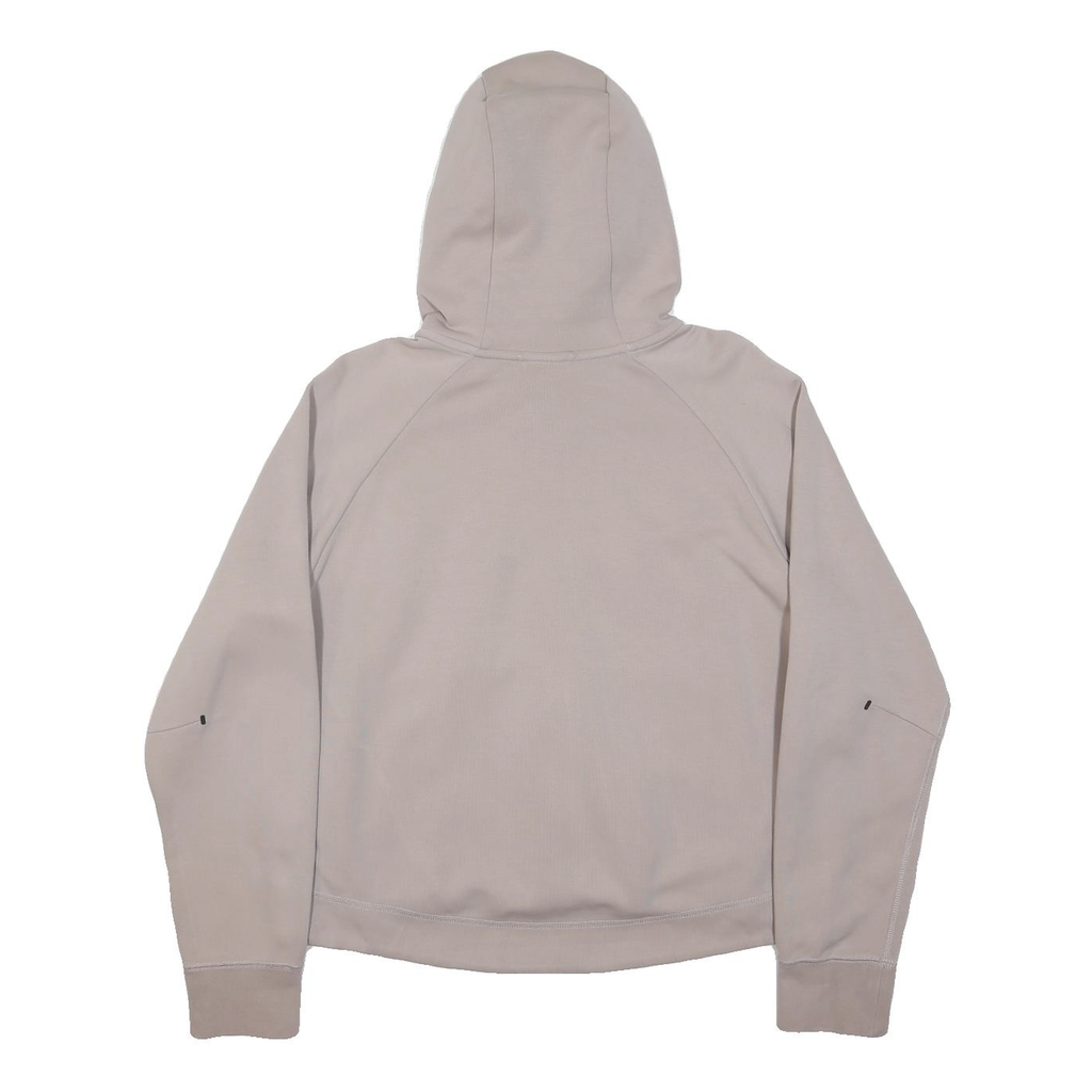 NIKE Womens Beige Full Zip Hoodie M Cotton Blend Casual Sportswear