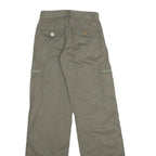 DANIEL Womens Regular Fit Olive Green Cotton Blend Zip Cargo Trousers W26 L34