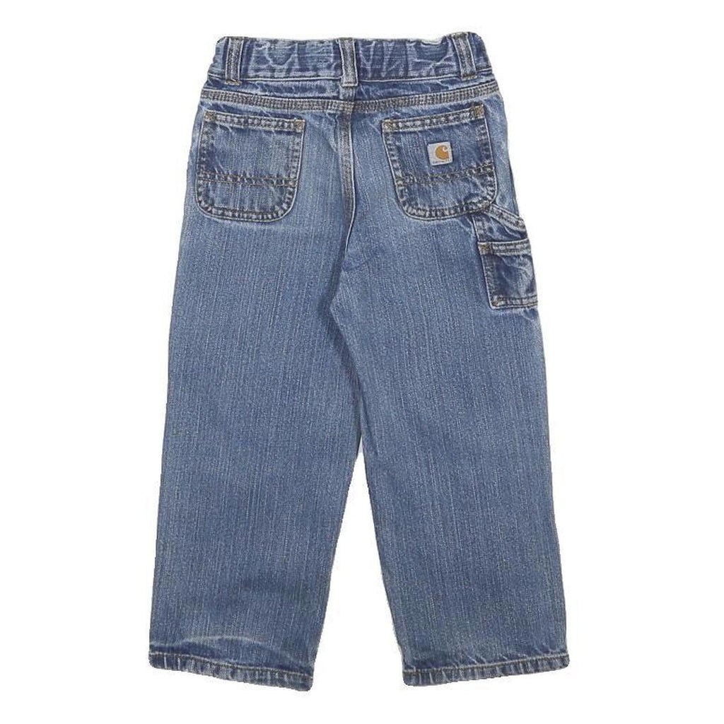 CARHARTT Boys Jeans Blue Regular Straight Denim Medium W20 L15 Classic Pocket