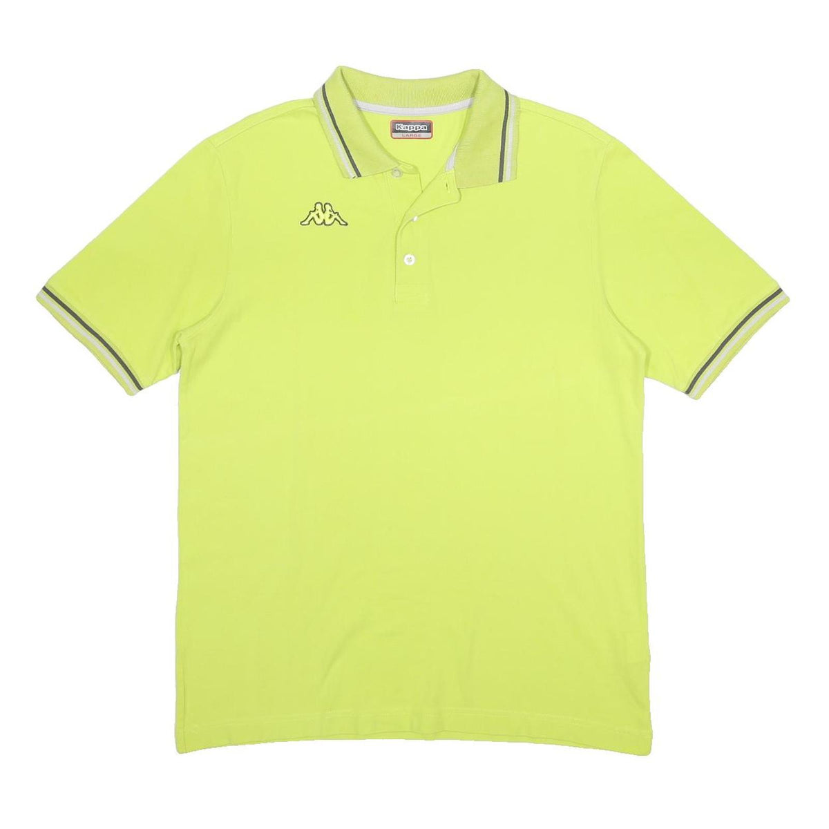 KAPPA Mens Yellow Polo Shirt L Cotton Short Sleeve Classic Logo Casual