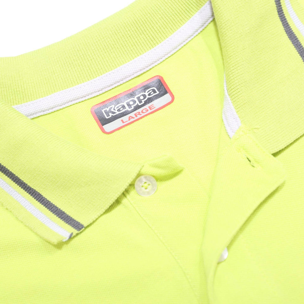 KAPPA Mens Yellow Polo Shirt L Cotton Short Sleeve Classic Logo Casual