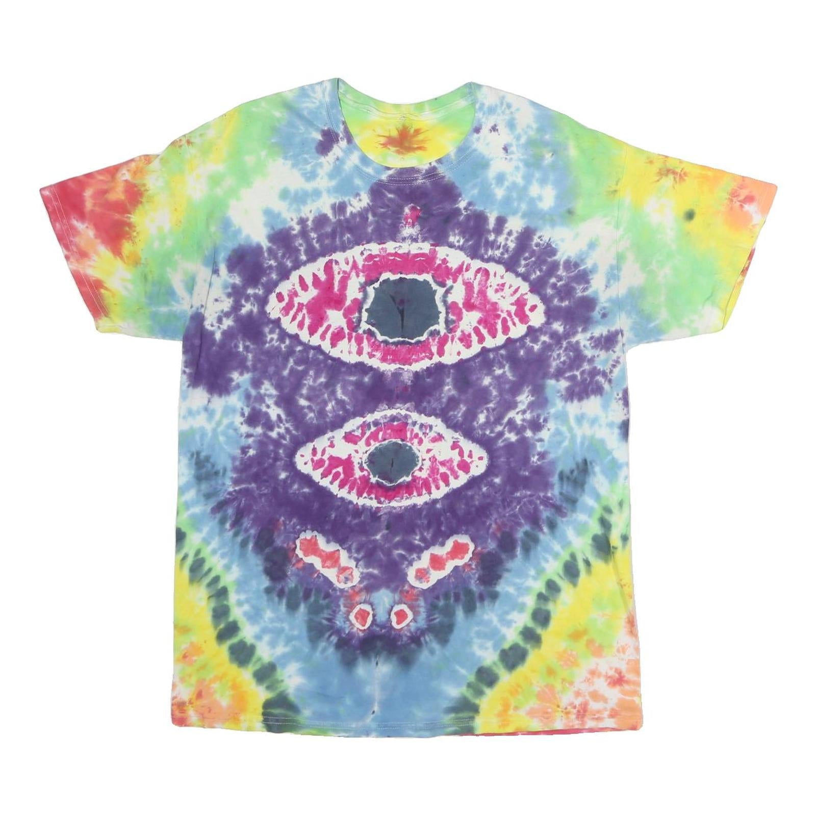 Mens Multi-Coloured Tie Dye T-Shirt M Short Sleeve Crew Neck Cotton Graphic