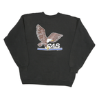 Mens Black Sweatshirt Shanghai American School Crew Neck L Cotton Blend Pullover
