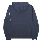 TOMMY HILFIGER Mens Navy Blue Pullover Hoodie L Branded Sleeve Print Casual