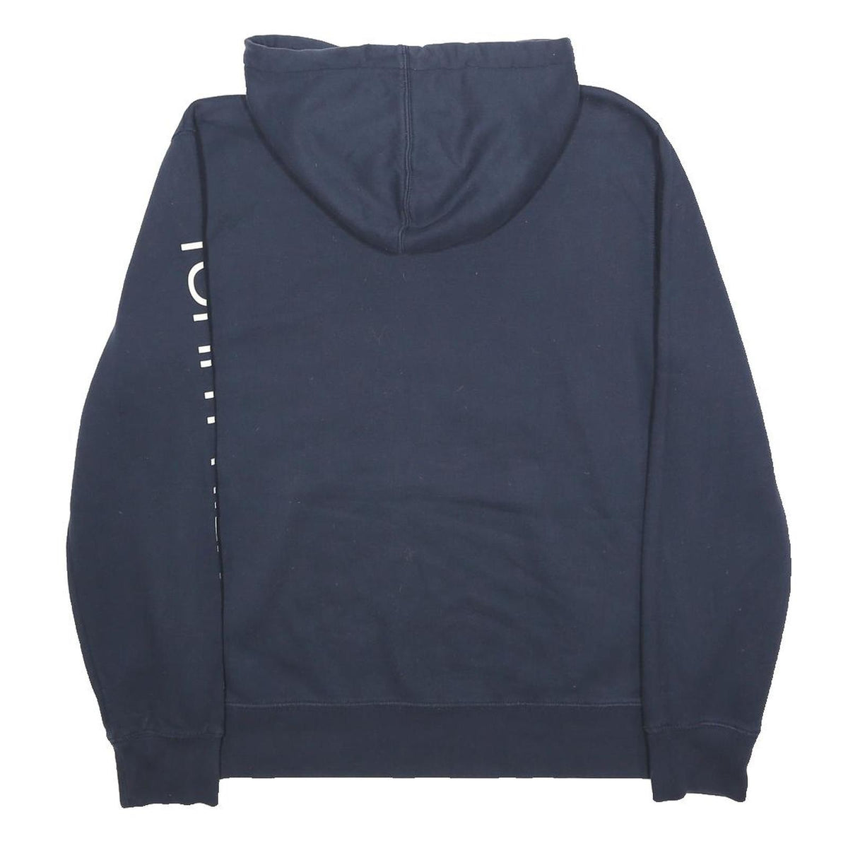TOMMY HILFIGER Mens Navy Blue Pullover Hoodie L Branded Sleeve Print Casual
