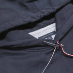 TOMMY HILFIGER Mens Navy Blue Pullover Hoodie L Branded Sleeve Print Casual