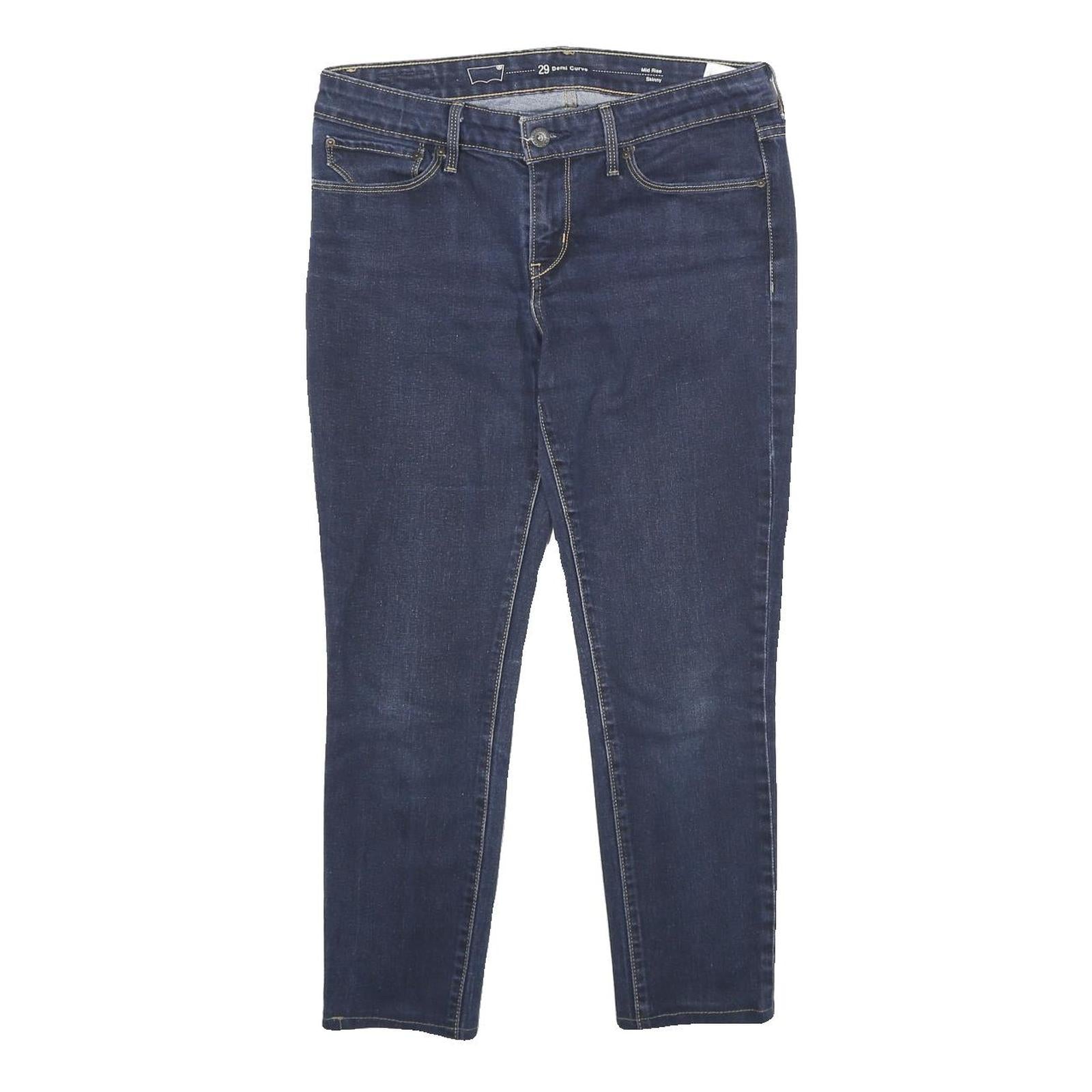 LEVI'S Demi Curve Mid Rise Skinny Womens Jeans Blue Relaxed Denim W29 L25