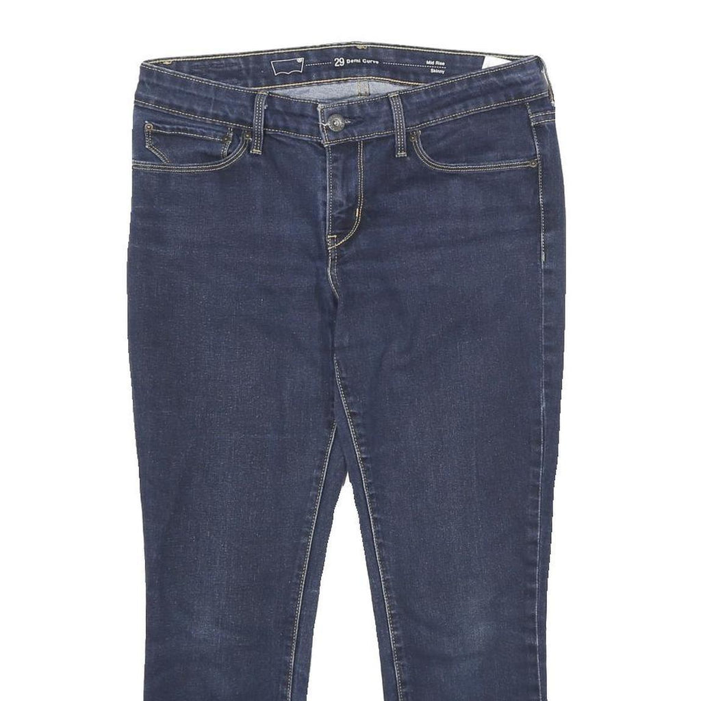 LEVI'S Demi Curve Mid Rise Skinny Womens Jeans Blue Relaxed Denim W29 L25