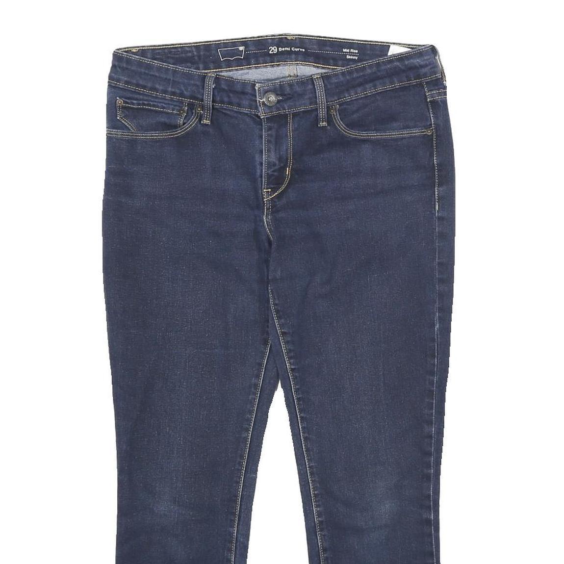 LEVI'S Demi Curve Mid Rise Skinny Womens Jeans Blue Relaxed Denim W29 L25