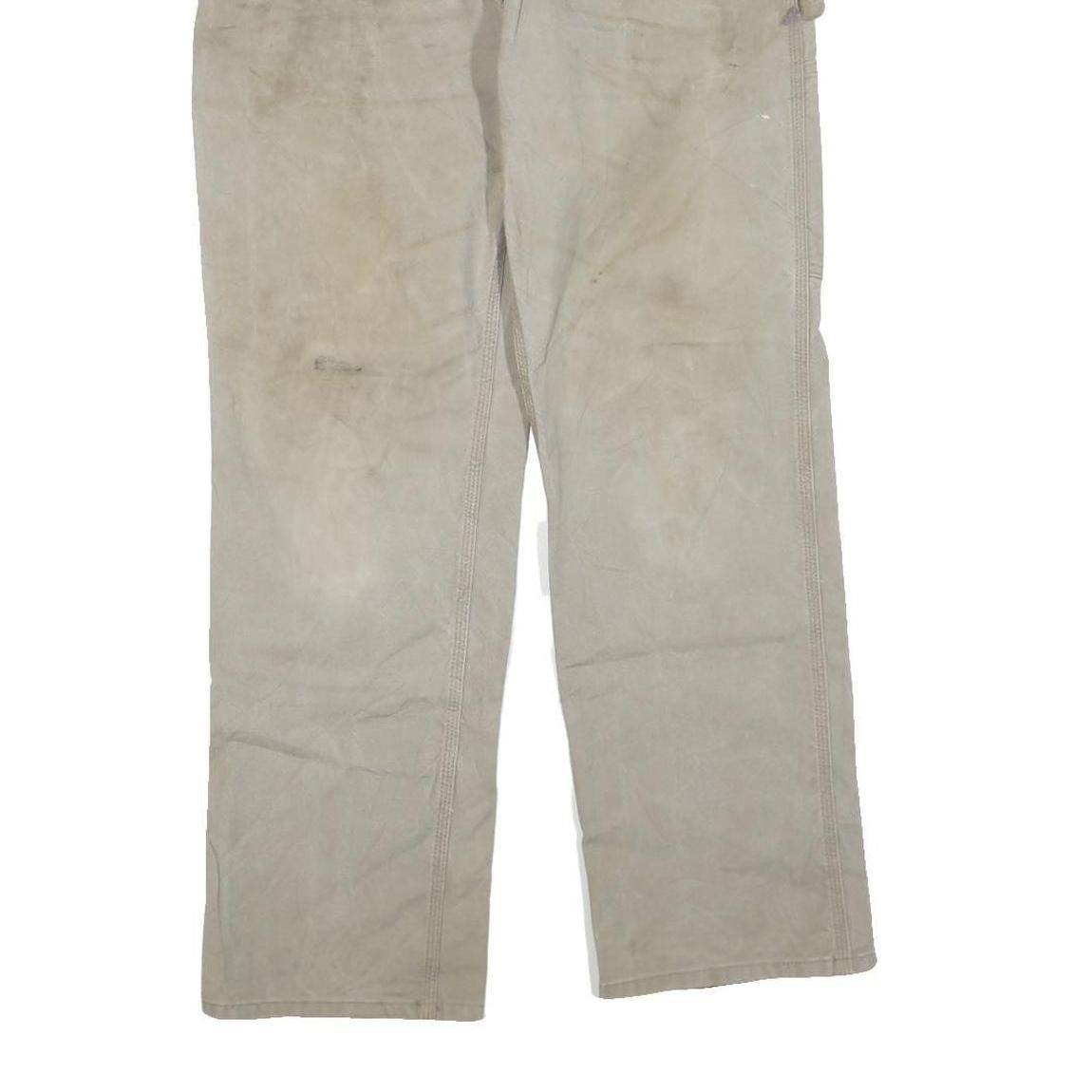 CARHARTT Mens Grey Cotton Blend Regular Fit Straight Trousers W33 L32 Workwear