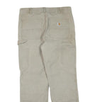 CARHARTT Mens Grey Cotton Blend Regular Fit Straight Trousers W33 L32 Workwear
