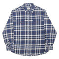 JACHS Mens Blue & White Check Shirt XL Button Closure Casual Workwear