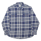 JACHS Mens Blue & White Check Shirt XL Button Closure Casual Workwear