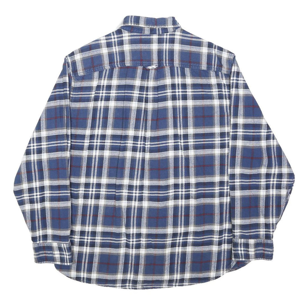 JACHS Mens Blue & White Check Shirt XL Button Closure Casual Workwear