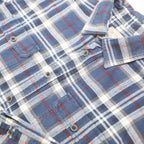 JACHS Mens Blue & White Check Shirt XL Button Closure Casual Workwear