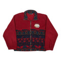 TOSANI Mens Red & Navy Fleece Jacket S Polyester Full Zip Tribal Pattern Casual