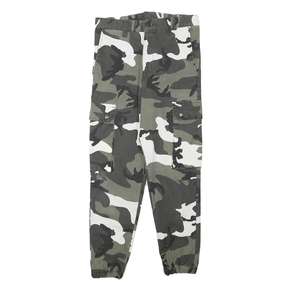 Womens Lined Relaxed Cotton Blend Camouflage Cargo Trousers W28 L25 Casual