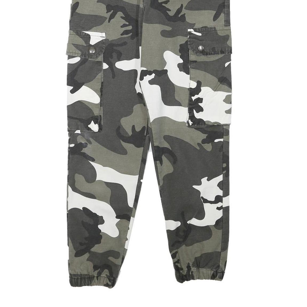 Womens Lined Relaxed Cotton Blend Camouflage Cargo Trousers W28 L25 Casual