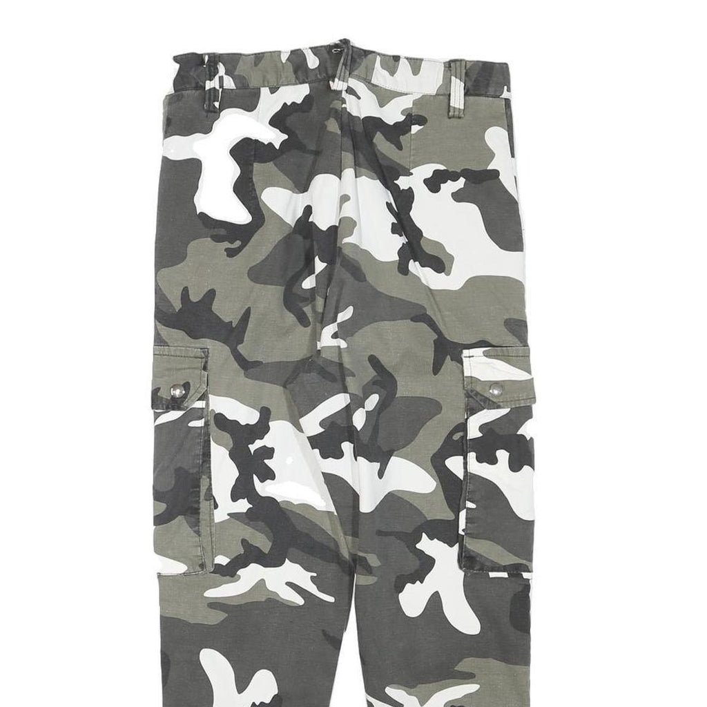 Womens Lined Relaxed Cotton Blend Camouflage Cargo Trousers W28 L25 Casual