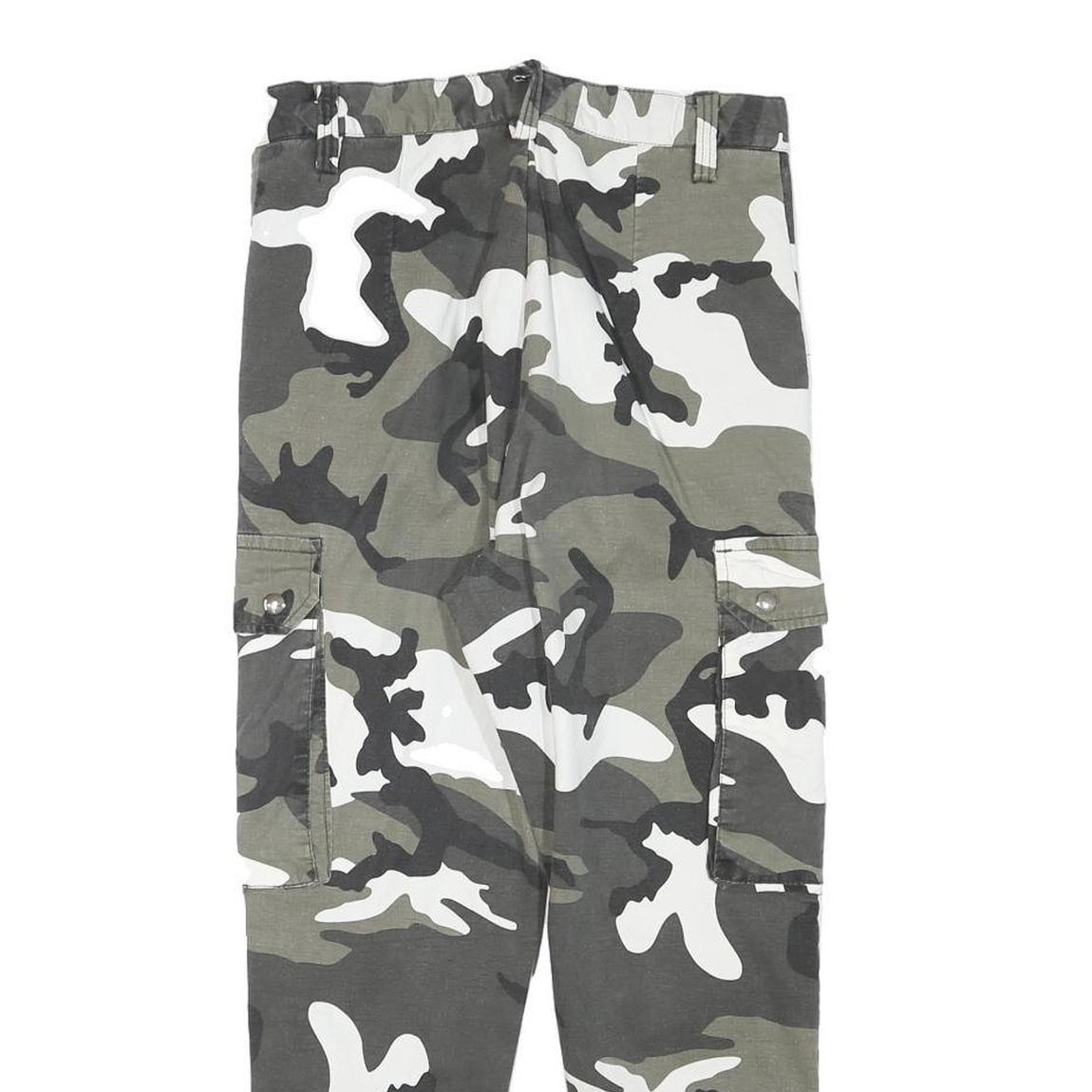 Womens Lined Relaxed Cotton Blend Camouflage Cargo Trousers W28 L25 Casual