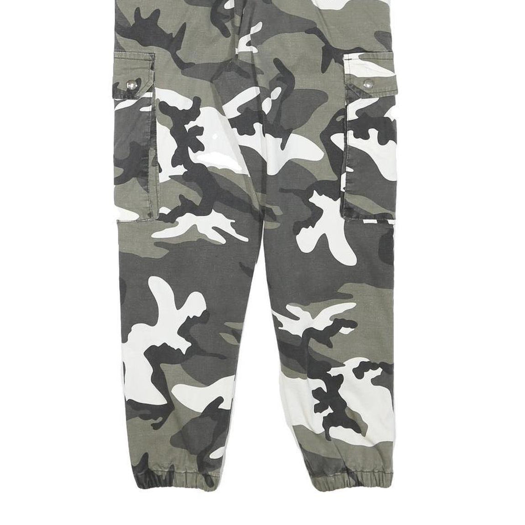 Womens Lined Relaxed Cotton Blend Camouflage Cargo Trousers W28 L25 Casual