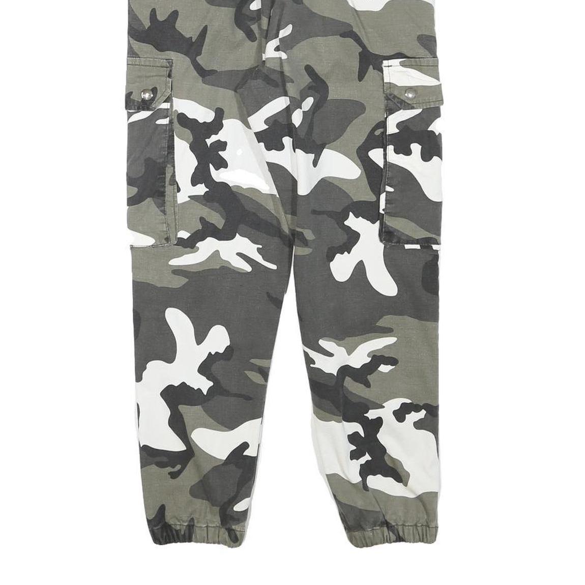 Womens Lined Relaxed Cotton Blend Camouflage Cargo Trousers W28 L25 Casual