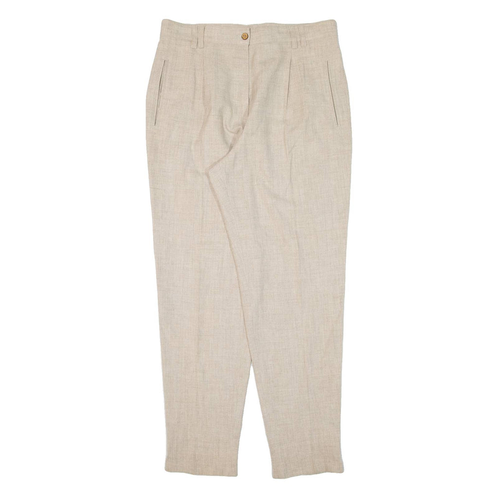 THE LEGEND Womens Trousers Beige Regular Tapered Linen W32 L29