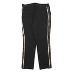 H&M Womens Polyester Blend Black Trousers Regular W30 L27 Side Stripe Zip