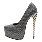 JUMEX Platform Heels Silver Synthetic Womens UK 2