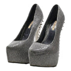 JUMEX Platform Heels Silver Synthetic Womens UK 2