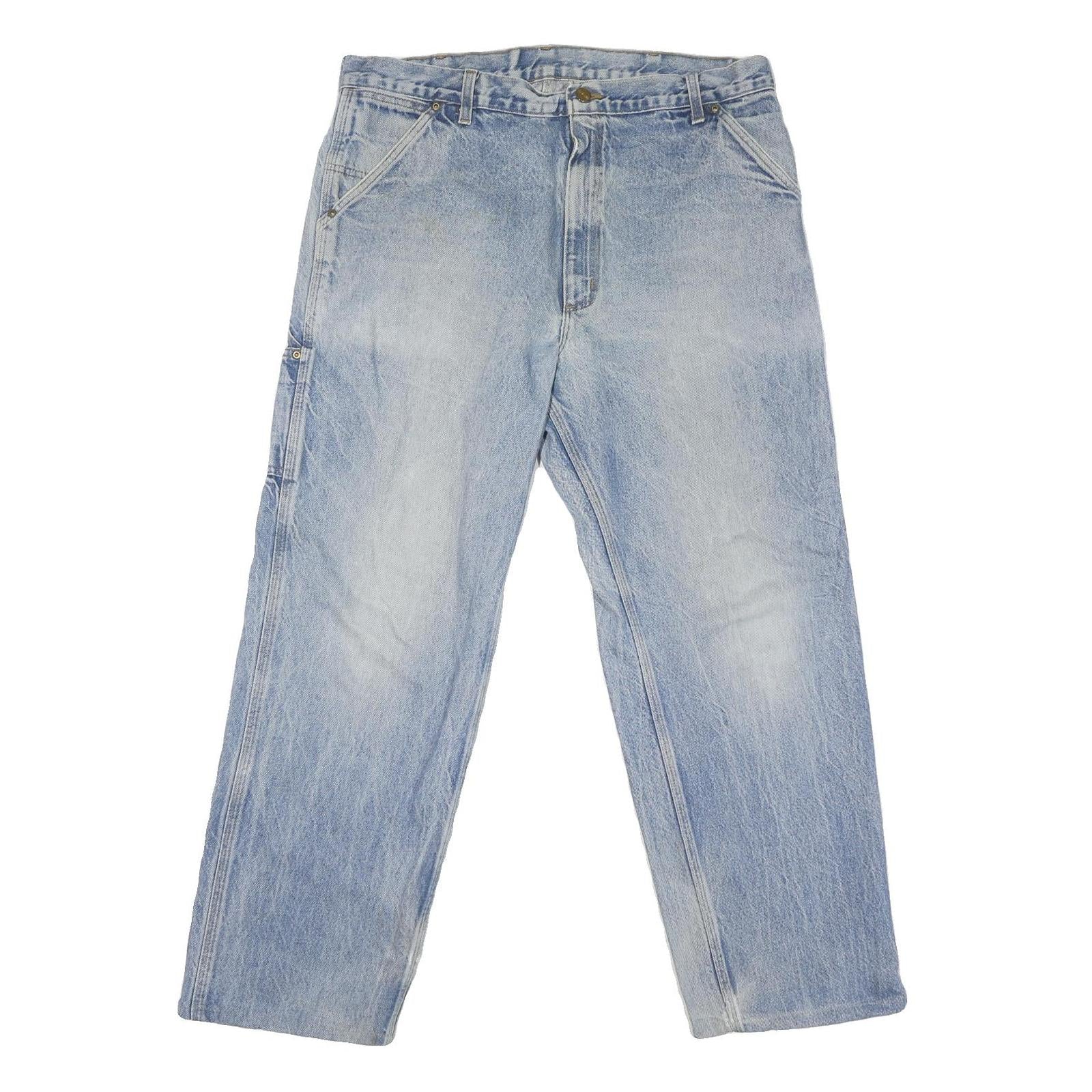 CARHARTT Mens Regular Fit Blue Denim Jeans W36 L29 Zip Cotton Blend Workwear