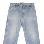 CARHARTT Mens Regular Fit Blue Denim Jeans W36 L29 Zip Cotton Blend Workwear