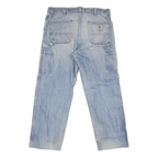 CARHARTT Mens Regular Fit Blue Denim Jeans W36 L29 Zip Cotton Blend Workwear
