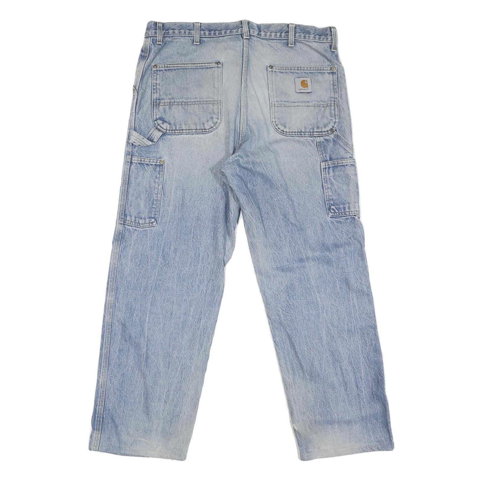 CARHARTT Mens Regular Fit Blue Denim Jeans W36 L29 Zip Cotton Blend Workwear