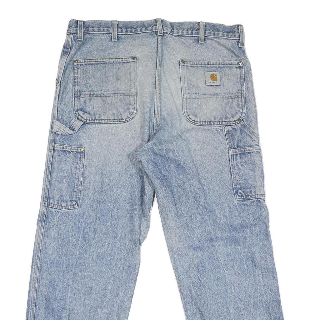 CARHARTT Mens Regular Fit Blue Denim Jeans W36 L29 Zip Cotton Blend Workwear