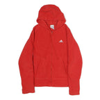 ADIDAS Womens Red Hoodie UK 10 Full Zip Sports Casual Sweatshirt