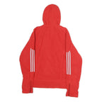 ADIDAS Womens Red Hoodie UK 10 Full Zip Sports Casual Sweatshirt