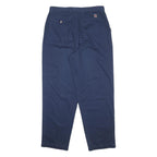 TOMMY HILFIGER Mens Cotton Navy Relaxed Straight Trousers W36 L32 Classic Casual