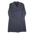 TOPLINE Womens Blue Button Cotton Blend Classic Regular Fit Trench Jacket M