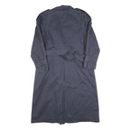 TOPLINE Womens Blue Button Cotton Blend Classic Regular Fit Trench Jacket M