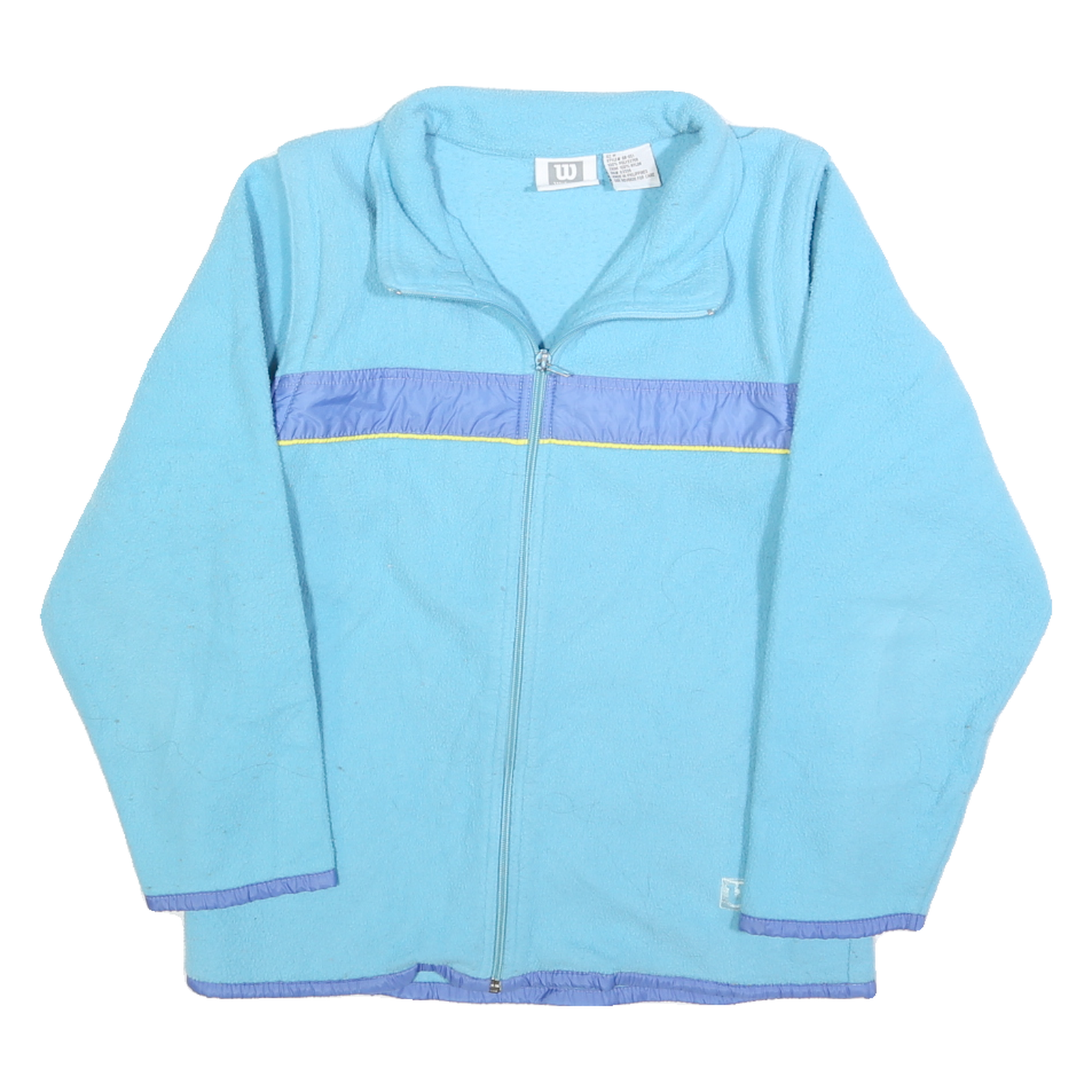 WILSON Womens Blue & Purple Plain Jumper Full Zip M Polyester Casual Comfort