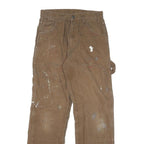 DICKIES Mens Cotton Blend Brown Regular Fit Straight Leg Trousers W26 L30
