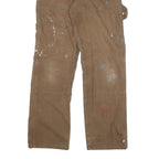 DICKIES Mens Cotton Blend Brown Regular Fit Straight Leg Trousers W26 L30