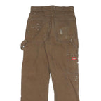 DICKIES Mens Cotton Blend Brown Regular Fit Straight Leg Trousers W26 L30
