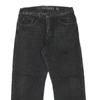 GUESS Mens Relaxed Black Denim W34 L28 Casual Zip Cotton Blend Jeans
