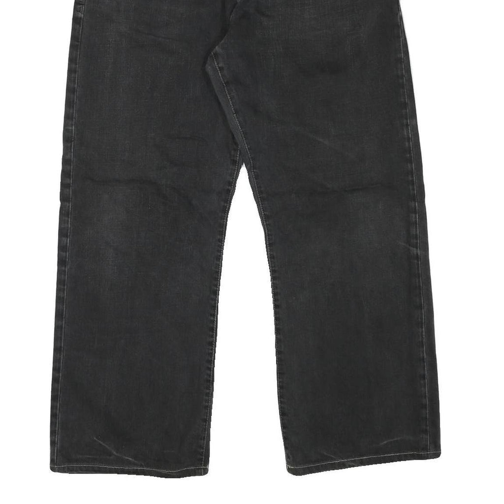 GUESS Mens Relaxed Black Denim W34 L28 Casual Zip Cotton Blend Jeans