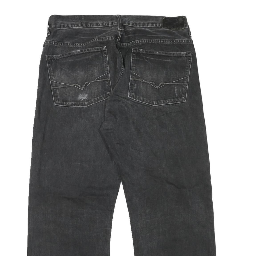 GUESS Mens Relaxed Black Denim W34 L28 Casual Zip Cotton Blend Jeans