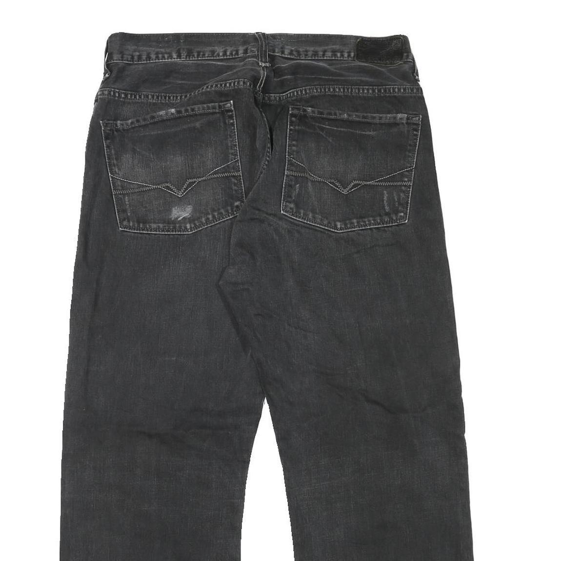 GUESS Mens Relaxed Black Denim W34 L28 Casual Zip Cotton Blend Jeans