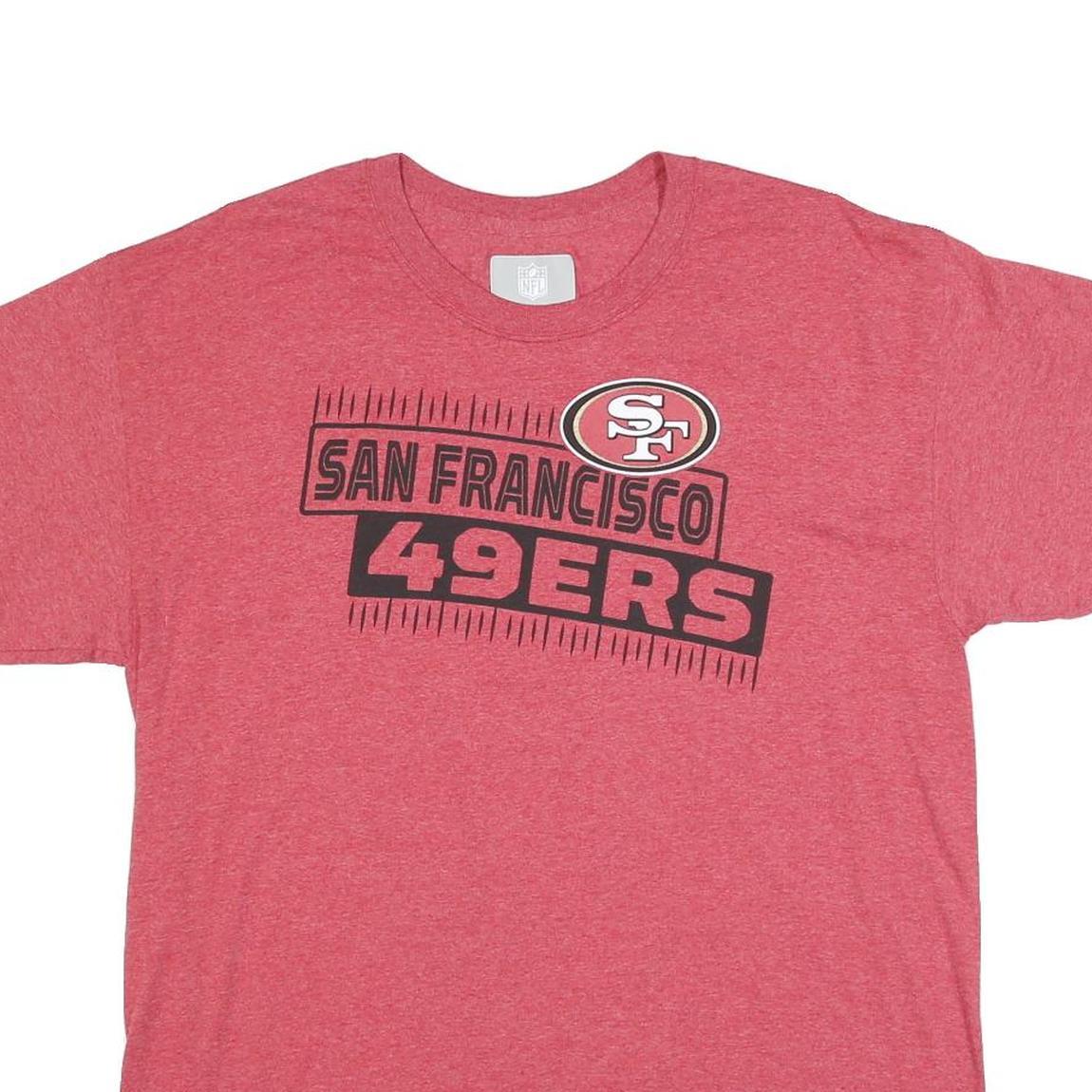 NFL Mens Red San Francisco 49ers Graphic T-Shirt L Short Sleeve Crew Neck